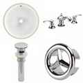 American Imaginations 16.5" W CUPC Round Undermount Sink Set In White, Chrome Hardware, Overflow Drain Incl. AI-25917